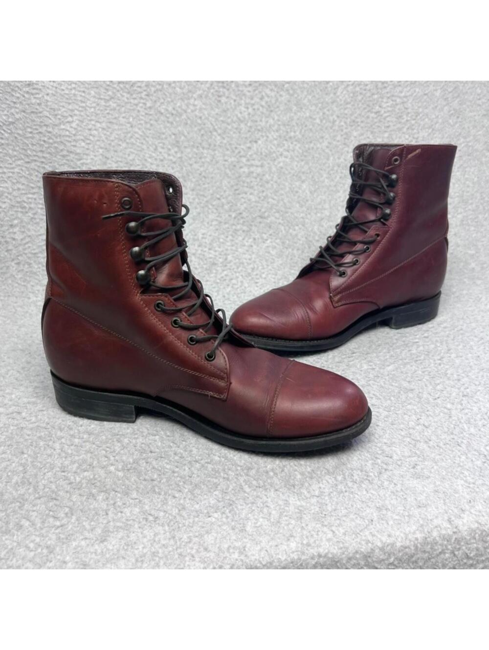 Vtg On Course Leather Paddock Boots 7.5 Brown Equestrian Riding Cap Toe CapToe - Picture 2 of 9